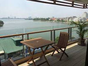 Lake side terrace apartment for rent in Westlake, Hanoi