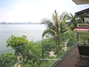 Tay Ho Hanoi, lakeside apartment rental in Quang An, large balcony