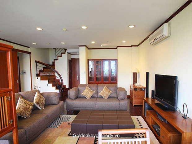 Duplex apartment in Hanoi for Rent, Xuan Dieu Str, 3 bedroom, well furnished